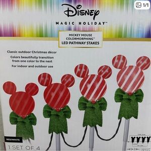 Disney Mickey Mouse LED Pathway Stakes - Red and White